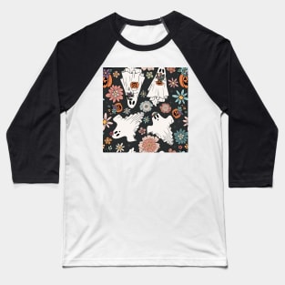 Boho Flower Crown Ghosts Baseball T-Shirt